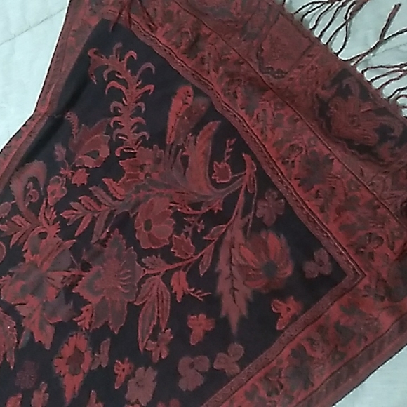 βοΈ Cashmere & Silk PASHMINA TEAL Scarf w/Fringe Huge - Picture 10 of 16